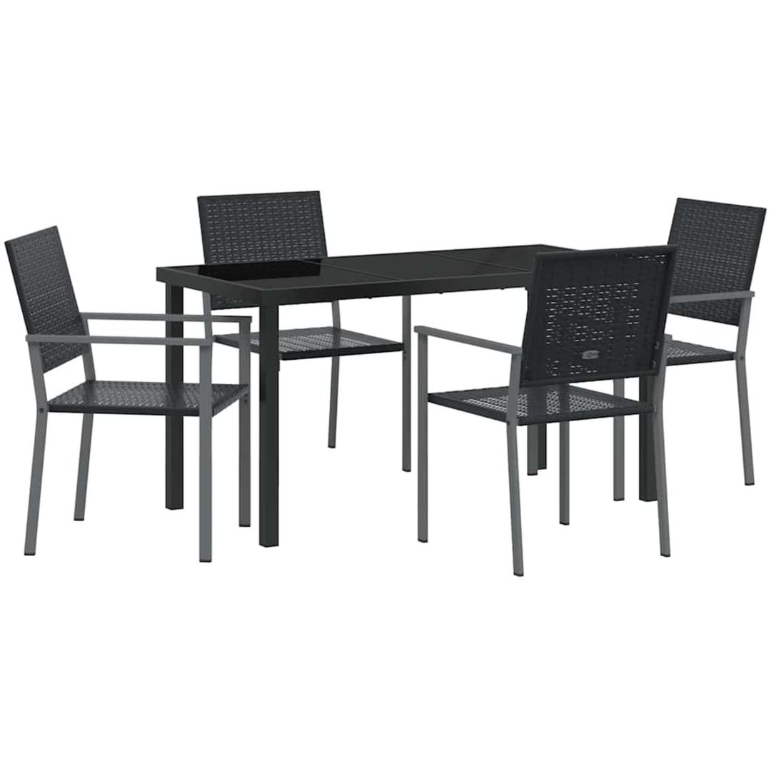 5-delars utemöbelset i svart polyrotting vidaXL 54x62.5x89 cm – bild 2