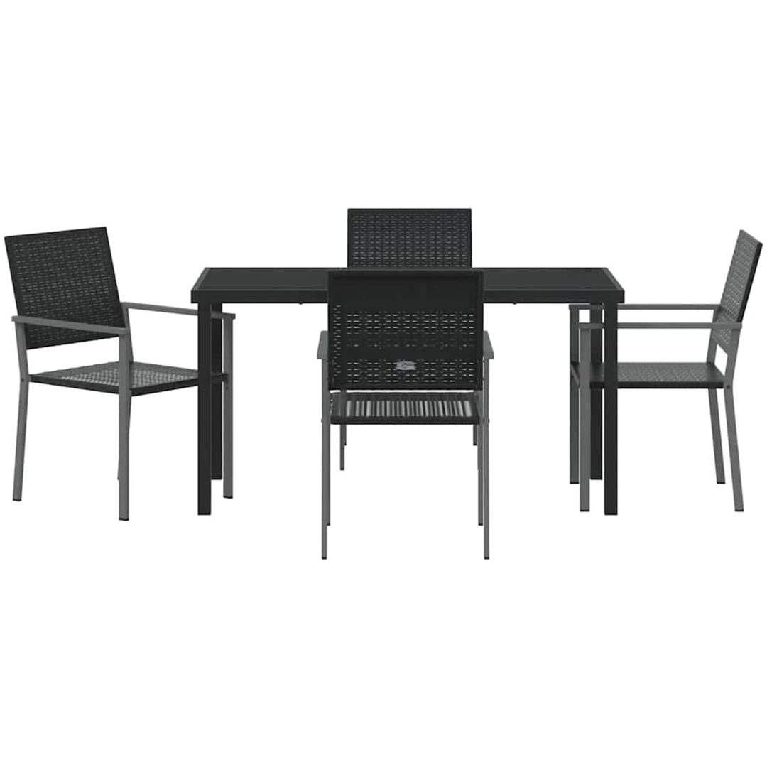 5-delars utemöbelset i svart polyrotting vidaXL 54x62.5x89 cm – bild 6