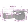 5-delars utesoffgrupp med kuddar - svart poly-rattan vidaXL 100 x 55 x 73 cm – miniatyr 10