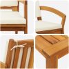 5-delat bistro-set med kuddar i solid akaciaträ vidaXL Stol, 59.5 x 70.5 x 72.5 cm, bord, 45 x 45 x 38 cm – miniatyr 8