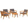 5-delat bistro set med kuddar - Massivt akaciaträ vidaXL Stol: 59.5 x 70.5 x 72.5 cm, bord: 45 x 45 x 38 cm – miniatyr 2