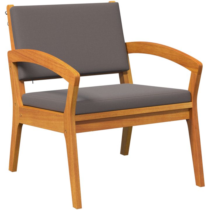 5-delat bistro set med kuddar - Massivt akaciaträ vidaXL Stol: 59.5 x 70.5 x 72.5 cm, bord: 45 x 45 x 38 cm – bild 5