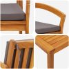 5-delat bistro set med kuddar - Massivt akaciaträ vidaXL Stol: 59.5 x 70.5 x 72.5 cm, bord: 45 x 45 x 38 cm – miniatyr 8