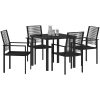 5-delat Set för Trädgårdsmatbord i Svart PVC Rattan vidaXL 80 x 80 x 73 cm – miniatyr 3