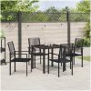 5-delat Set för Trädgårdsmatbord i Svart PVC Rattan vidaXL 80 x 80 x 73 cm – miniatyr 4