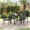 5-delat Set för Trädgårdsmatbord i Svart PVC Rattan vidaXL 80 x 80 x 73 cm – miniatyr 1