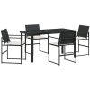 5-delat Set med Trädgårdsmöbler och Kuddar, Svart Poly Rattan vidaXL 140 x 70 x 73 cm – miniatyr 2