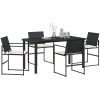 5-delat Set med Trädgårdsmöbler och Kuddar, Svart Poly Rattan vidaXL 140 x 70 x 73 cm – miniatyr 3