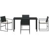 5-delat Set med Trädgårdsmöbler och Kuddar, Svart Poly Rattan vidaXL 140 x 70 x 73 cm – miniatyr 6