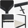 5-delat Set med Trädgårdsmöbler och Kuddar, Svart Poly Rattan vidaXL 140 x 70 x 73 cm – miniatyr 7