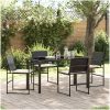5-delat Set med Trädgårdsmöbler och Kuddar, Svart Poly Rattan vidaXL 140 x 70 x 73 cm – miniatyr 1