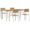 5-delat Trädgårds matsalsset Massivt trä Teak vidaXL Stor – miniatyr 2