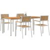 5-delat Trädgårds matsalsset Massivt trä Teak vidaXL Stor – miniatyr 3