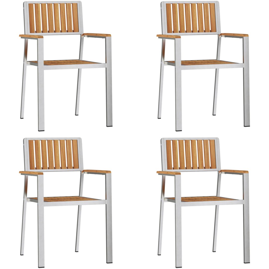 5-delat Trädgårds matsalsset Massivt trä Teak vidaXL Stor – bild 6