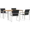 5-delat trädgårds middagsset i massivt trä akacia vidaXL Medium – miniatyr 2