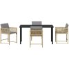 5-delat Trädgårds-Middagsset med kuddar, beige, poly rattan. vidaXL 140 x 80 x 73 cm – miniatyr 6