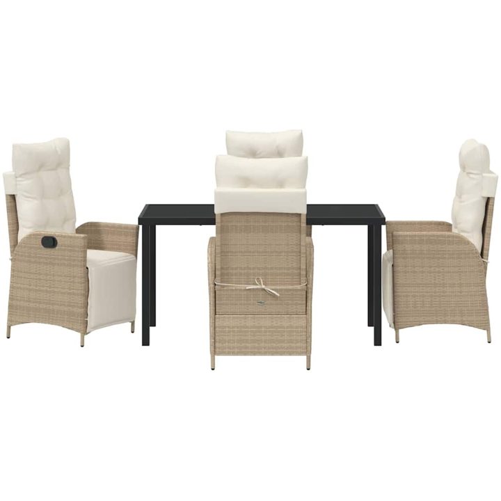 5-delat trädgårdsbordset i beige poly rattan vidaXL 140 x 70 x 73 cm – bild 7
