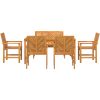 5-delat trädgårdsdining set av massivt trä akaciaträ vidaXL Mellanstor – miniatyr 8
