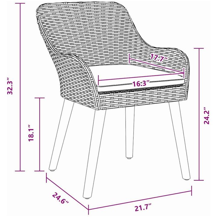5-delat trädgårdsdining set beige poly rotting vidaXL 140 x 70 x 74 cm – bild 12