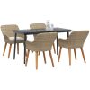 5-delat trädgårdsdining set beige poly rotting vidaXL 140 x 70 x 74 cm – miniatyr 3