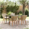 5-delat trädgårdsdining set beige poly rotting vidaXL 140 x 70 x 74 cm – miniatyr 1