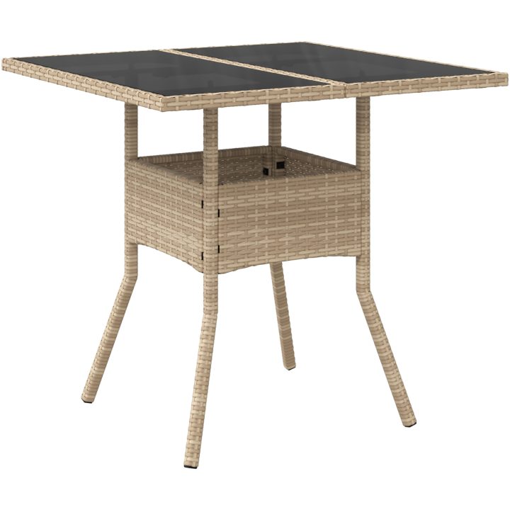 5-delat trädgårdsdining-set beige poly rotting vidaXL 80 x 80 x 75 cm – bild 5
