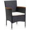 5-delat Trädgårdsdining Set i Svart Poly Rattan vidaXL 140 x 70 x 73 cm – miniatyr 5