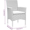 5-delat Trädgårdsdining Set i Svart Poly Rattan vidaXL 140 x 70 x 73 cm – miniatyr 8