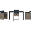 5-delat trädgårdsdining set med kuddar grå poly rattan vidaXL 4 - Sits – miniatyr 7