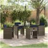 5-delat trädgårdsdining set med kuddar grå poly rattan vidaXL 4 - Sits – miniatyr 1