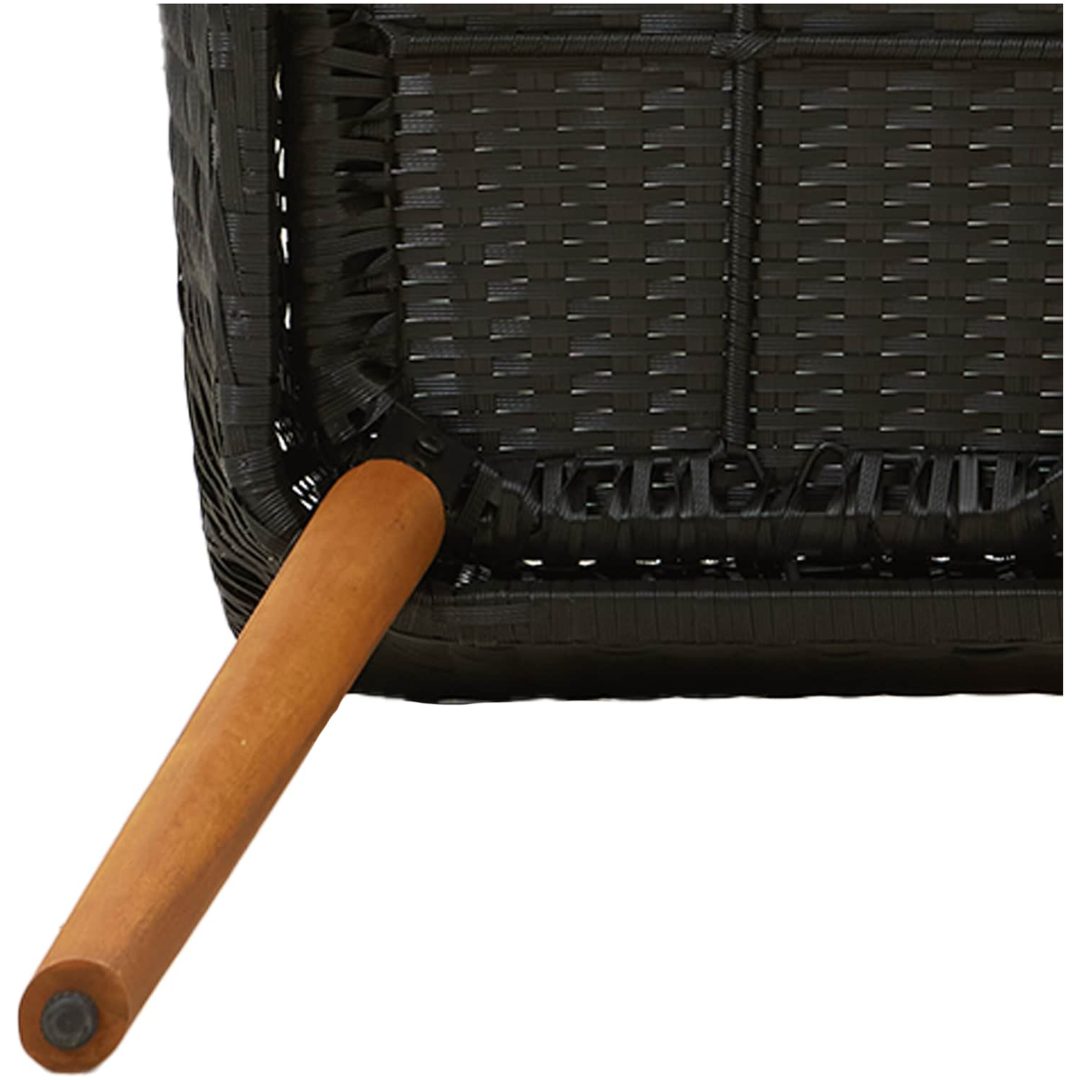5-delat trädgårdsdining set svart polyrotting vidaXL 80 x 80 cm – bild 12