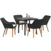 5-delat trädgårdsdining set svart polyrotting vidaXL 80 x 80 cm – miniatyr 3