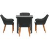 5-delat trädgårdsdining set svart polyrotting vidaXL 80 x 80 cm – miniatyr 9