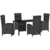 5-delat Trädgårdsdiningset med Kuddar Svart Poly Rattan vidaXL 4 - Sits – miniatyr 2