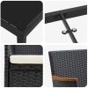 5-delat Trädgårdsduksset Svart Poly Rattan vidaXL 80 x 80 x 73 cm – miniatyr 8