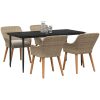 5-delat trädgårdsinredningsset i beige poly rotting vidaXL 160 x 80 x 74 cm – miniatyr 3