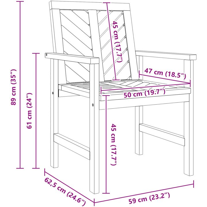 5-delat trädgårdsloungeset av massivt akaciaträ vidaXL Medium – bild 11