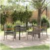 5-delat Trädgårdsmatbord Med Kuddar Grå Poly Rattan vidaXL 140 x 80 x 73 cm – miniatyr 1