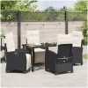 5-delat trädgårdsmatbord set i svart poly rattan. vidaXL 140 x 80 x 73 cm – miniatyr 4