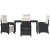 5-delat trädgårdsmatbord set i svart poly rattan. vidaXL 140 x 80 x 73 cm – miniatyr 7