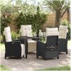5-delat trädgårdsmatbord set i svart poly rattan. vidaXL 140 x 80 x 73 cm – miniatyr 1