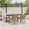 5-delat Trädgårdsmatsal Set Beige Poly Rattan vidaXL 140 x 70 x 74 cm – miniatyr 4