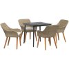 5-delat trädgårdsmatsals set beige poly rotting vidaXL 80 x 80 x 74 cm – miniatyr 2