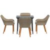5-delat trädgårdsmatsals set beige poly rotting vidaXL 80 x 80 x 74 cm – miniatyr 7