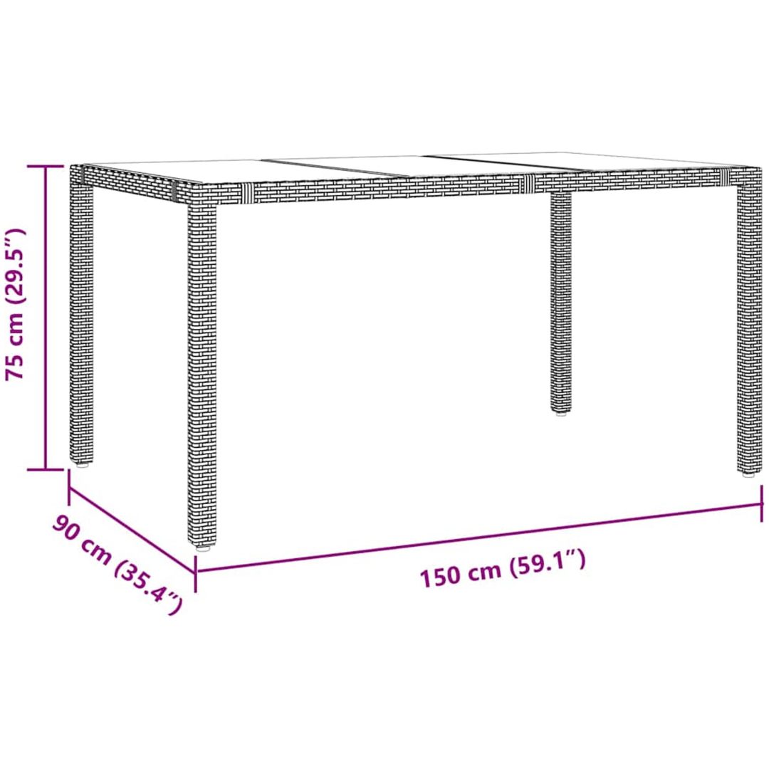 5-delat trädgårdsmatsalsset Beige Poly-Rotting vidaXL 4 - Sits – bild 11