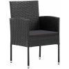 5-delat trädgårdsmatsalsset med kuddar svart poly-konstrotting vidaXL 80 x 80 x 73 cm – miniatyr 5