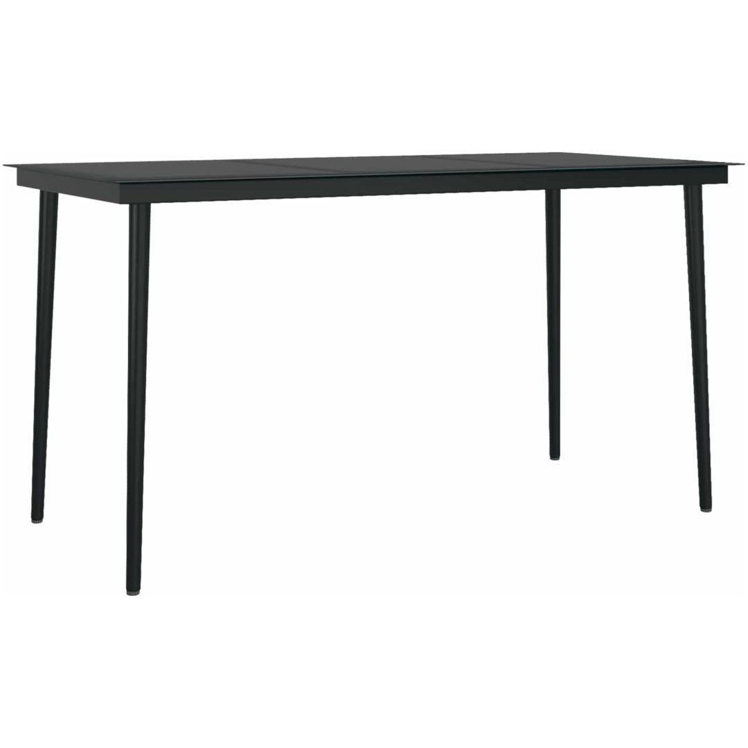 5-delat trädgårdsmatsalsset svart polyrotting vidaXL 140 x 70 x 74 cm – bild 8