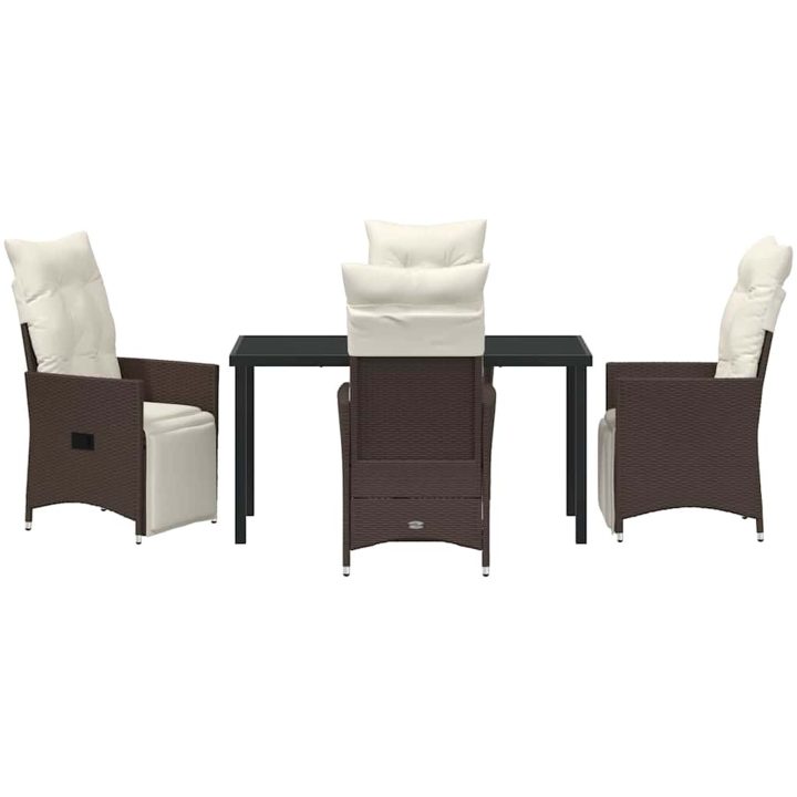 5-delat trädgårdsmatset med kuddar, brun poly-rattan. vidaXL 140 x 70 x 73 cm – bild 7