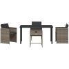 5-delat Trädgårdsmatset med Kuddar Grå Poly Rattan vidaXL 140 x 70 x 73 cm – miniatyr 7
