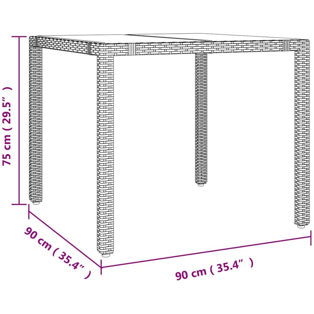5-delat Trädgårdsmöbelset Beige Polyrottning vidaXL 4 - Sits – bild 11